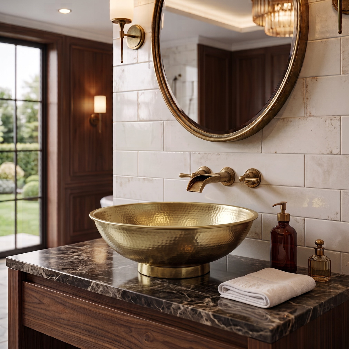 Hammered Vessel Sink Oval, Bathroom Oval Washbasin, Brass Vessel Sink, Brass Oval Sink, Brass Basin Sink