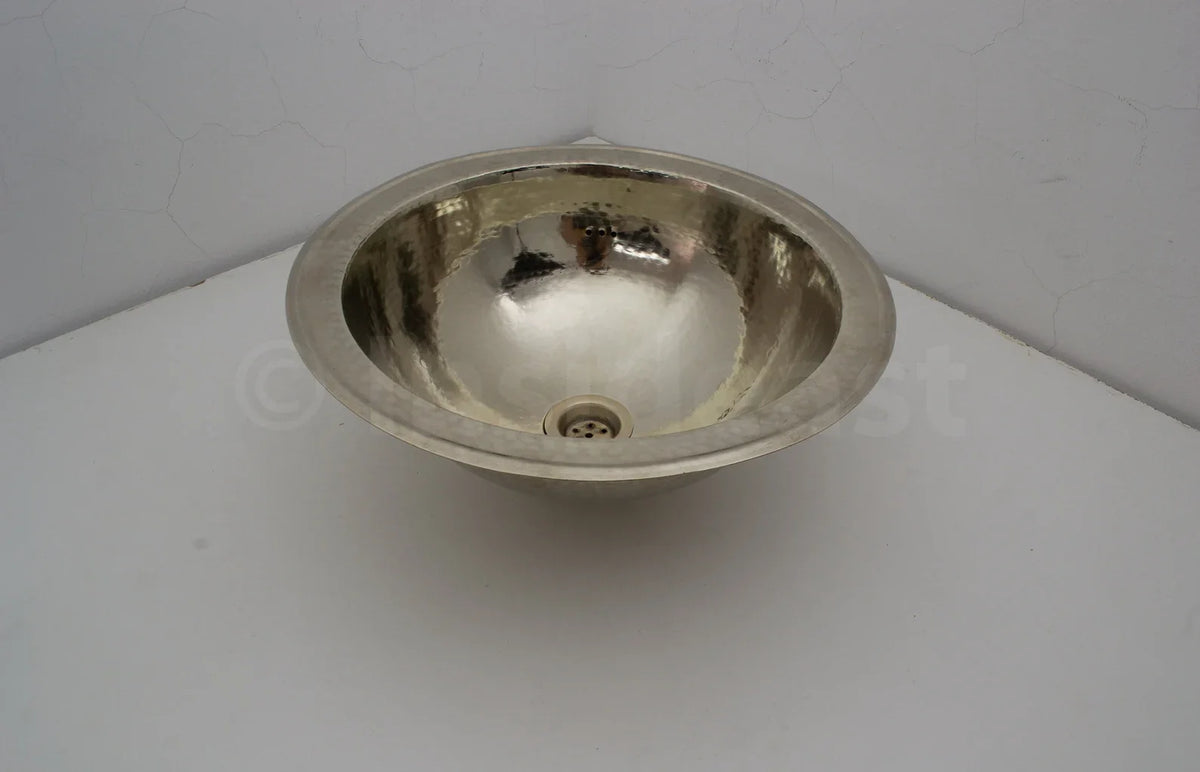 Handcrafted Solid German Silver Sink, Drop In Customizable German Silver Sink (14,5”)