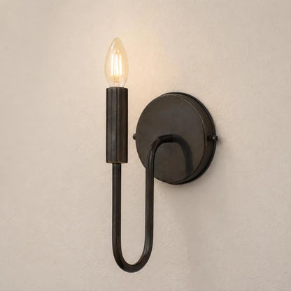 Brushed Brass Wall Sconce Light, Handmade Industrial Wall Lamp, Minimalist Interior Fixture