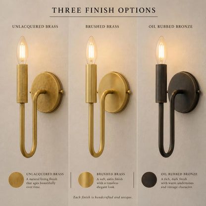 Solid Brass Wall Sconce with Linen Shade, Vintage Modern Bedside Reading Light