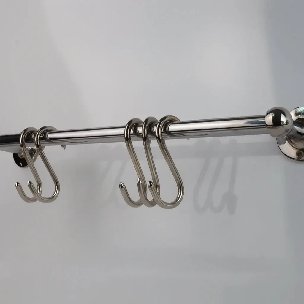 Chrome Pot Rail, Chromed Solid Brass Pot Rack For Kitchen Organization