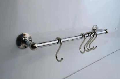 Chrome Pot Rail, Chromed Solid Brass Pot Rack For Kitchen Organization