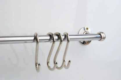 Chrome Pot Rail, Chromed Solid Brass Pot Rack For Kitchen Organization