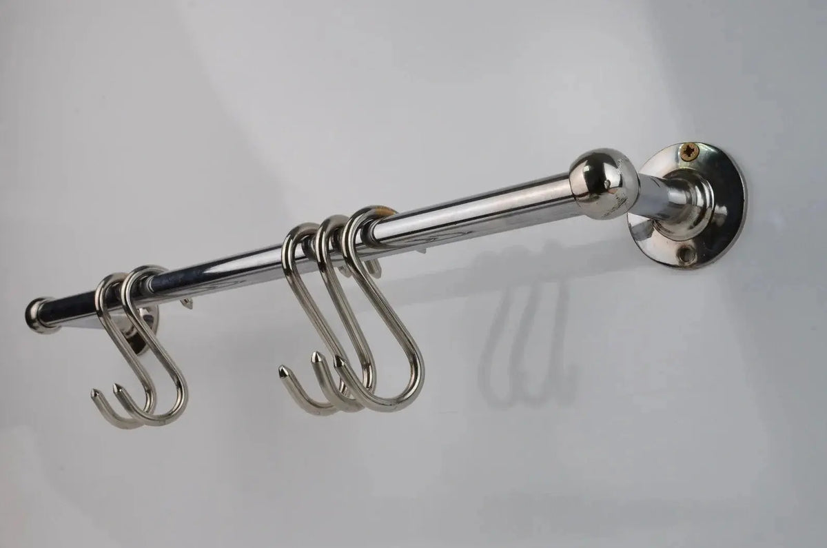 Chrome Pot Rail, Chromed Solid Brass Pot Rack For Kitchen Organization