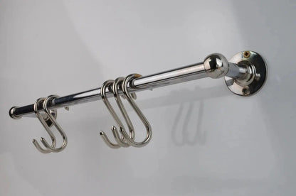 Chrome Pot Rail, Chromed Solid Brass Pot Rack For Kitchen Organization