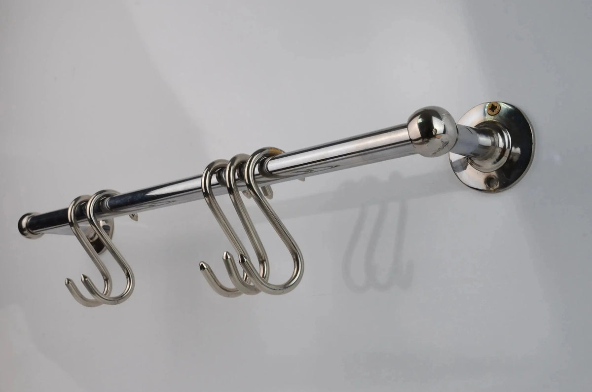 Chrome Pot Rail, Chromed Solid Brass Pot Rack For Kitchen Organization