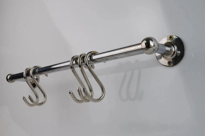 Chrome Pot Rail, Chromed Solid Brass Pot Rack For Kitchen Organization