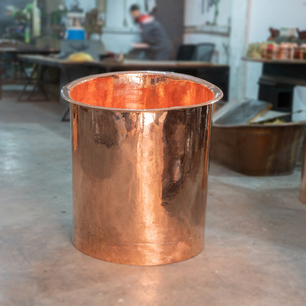 Hand-Hammered Copper Cold Plunge Tub | Solid Copper Ice Bath Barrel | Japanese Soaking Tub
