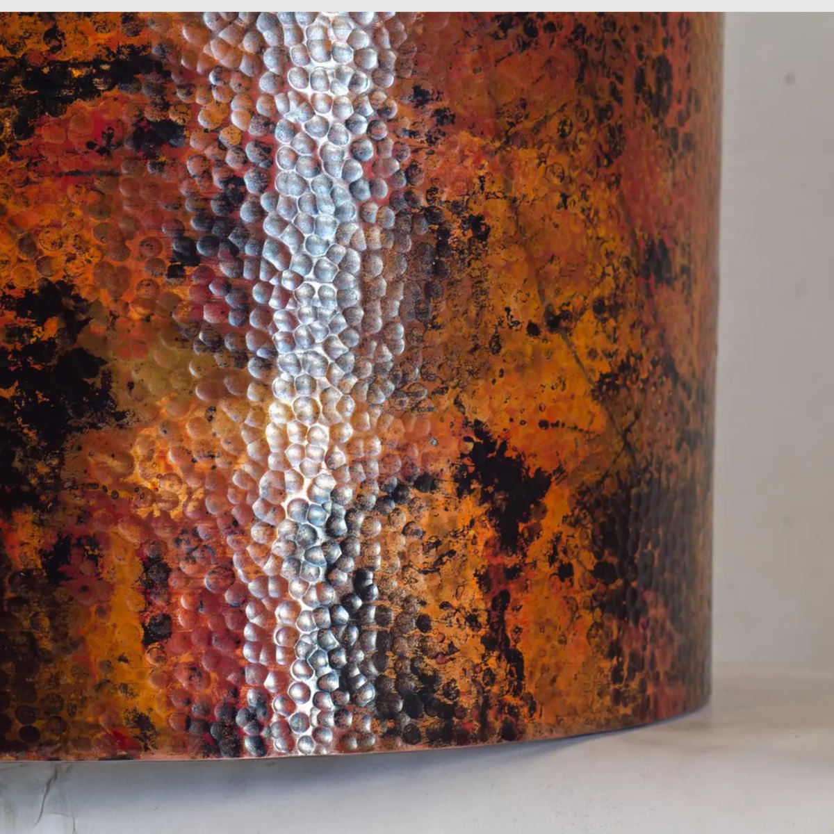 Oxidized Solid Copper Cylinder Pendant Light, Kitchen Island Lighting