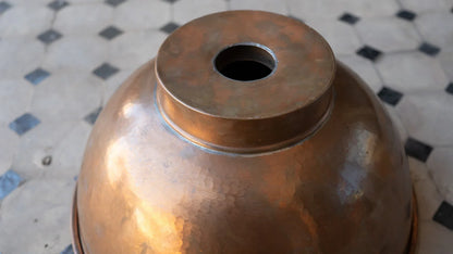 Copper Vessel Sink Basin Solid Bathroom Vessel Vanity, Light Hammered