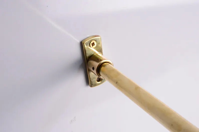 Unlacquered Brass Café Curtain Rod – Solid Brass Rod with Brass Brackets