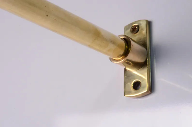 Unlacquered Brass Café Curtain Rod – Solid Brass Rod with Brass Brackets