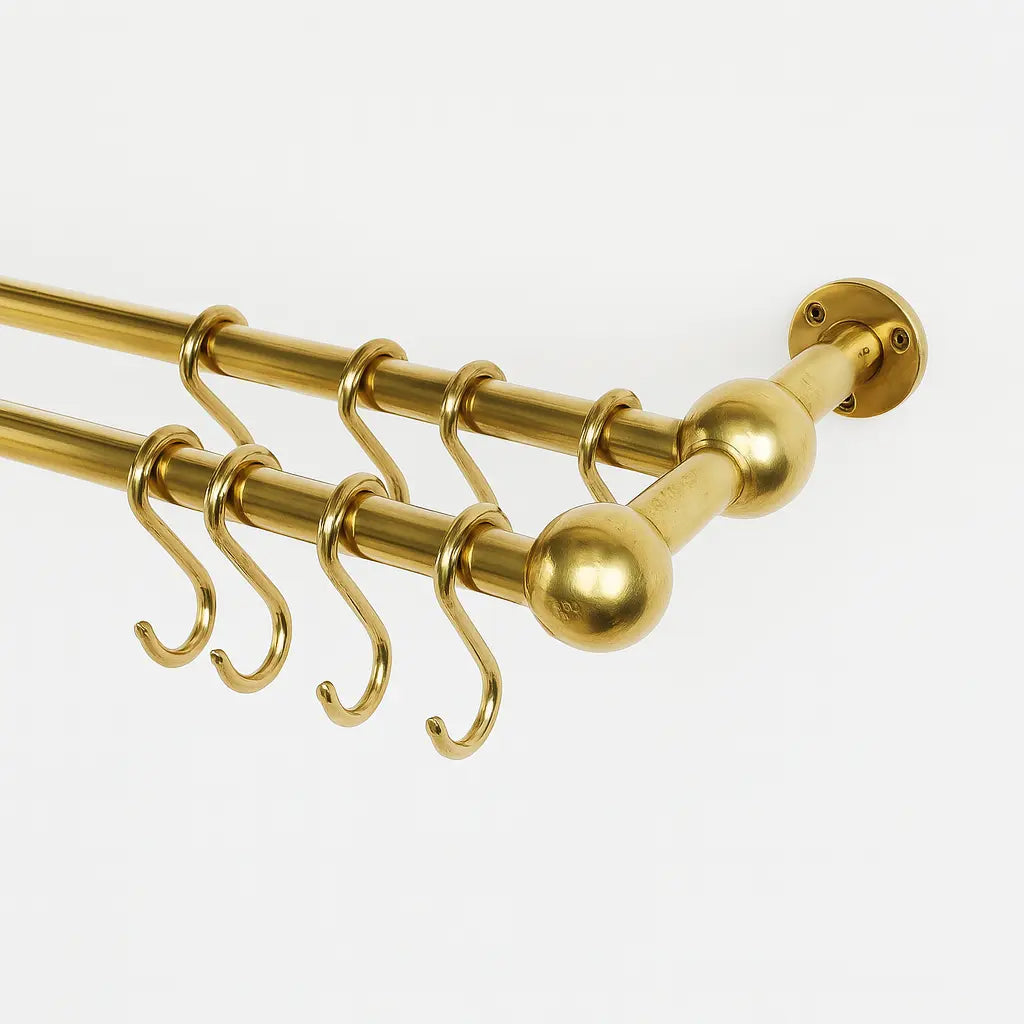 Double Brass Rack With S-Hooks