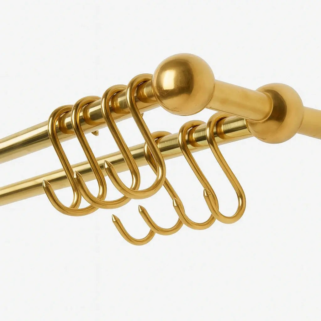 Double Brass Rack With S-Hooks