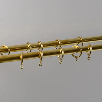 Double Brass Curtain Rod With Rings,DDP shipping