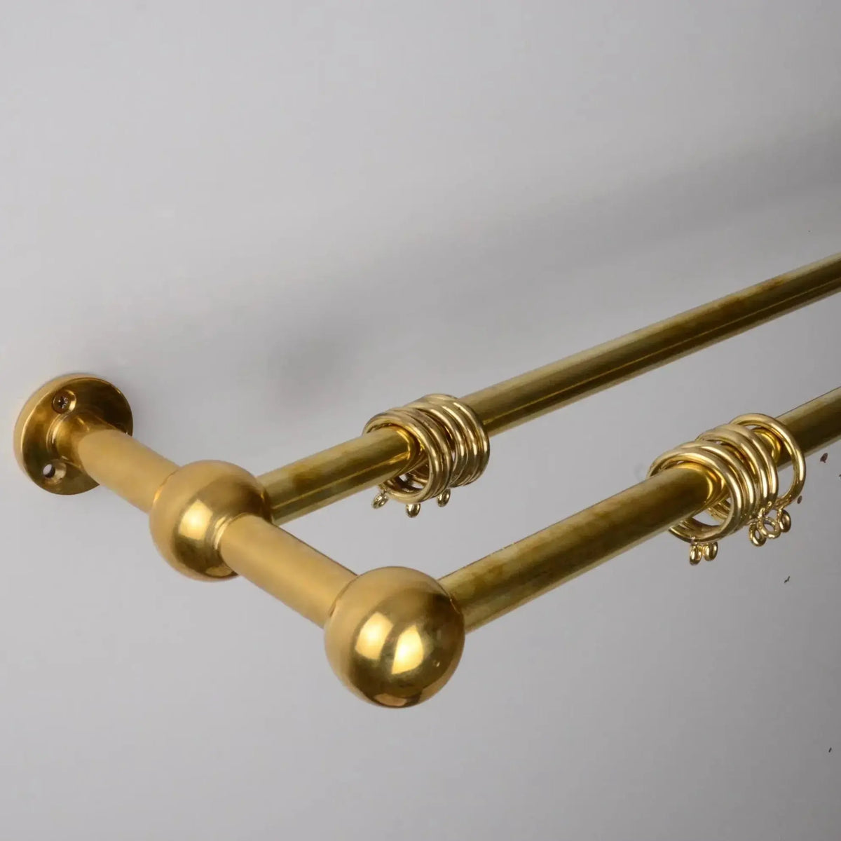 Double Brass Curtain Rod With Rings,DDP shipping