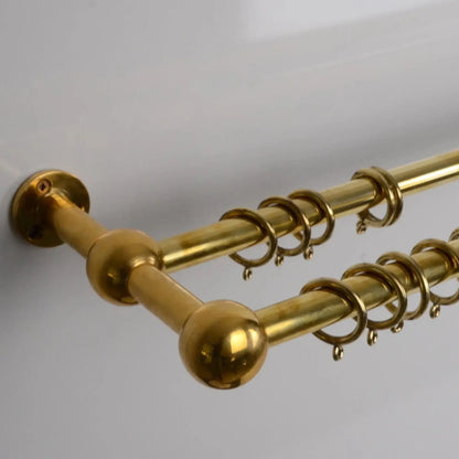 Double Brass Curtain Rod With Rings,DDP shipping