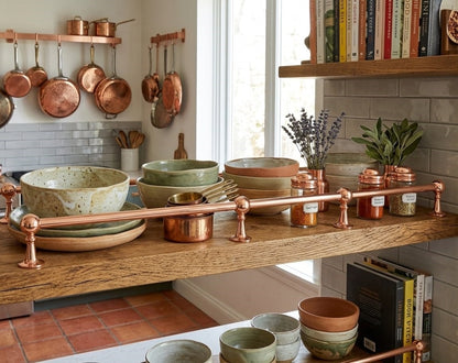 Solid Brass Gallery Rail in Light Copper Finish – Shelf Railing