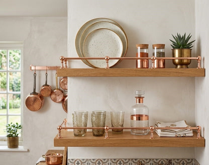 Solid Brass Gallery Rail in Light Copper Finish – Shelf Railing