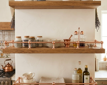 Solid Brass Gallery Rail in Light Copper Finish – Shelf Railing
