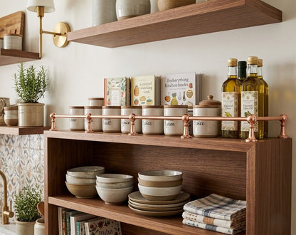 Solid Brass Gallery Rail in Light Copper Finish