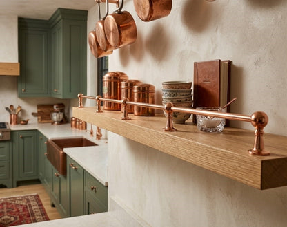 Solid Brass Gallery Rail in Light Copper Finish