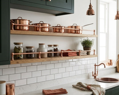Solid Brass Gallery Rail in Light Copper Finish