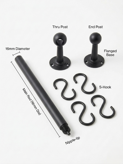 Matte Black Pot Rail - The Utensil Rail