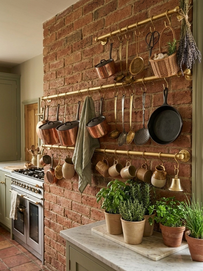Light Copper Pot Rail - The Utensil Rail