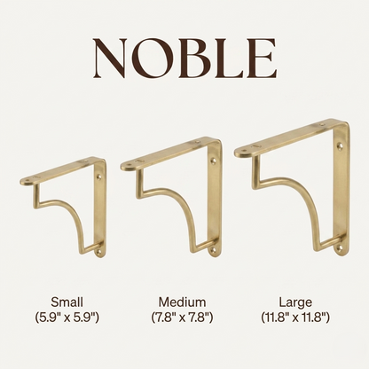 Unlacquered Brass Shelf Bracket | Solid Brass Support For Kitchen & Living Room Shelving