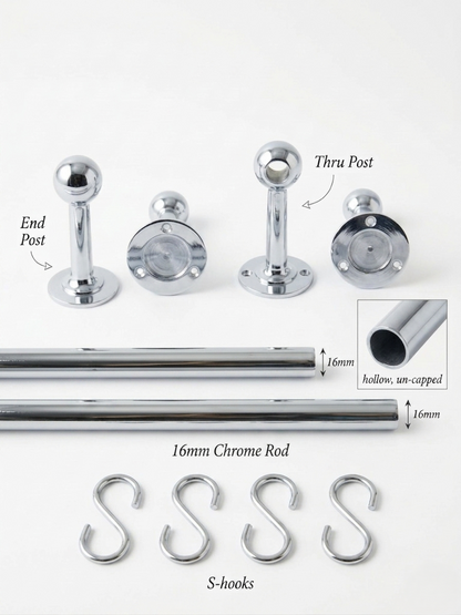 Polished Chrome Pot Rail - The Utensil Rail | Noble Brass