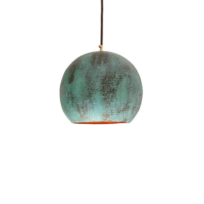 Hammered Copper Kitchen Island Lighting, Oxidized Copper Pendant Light