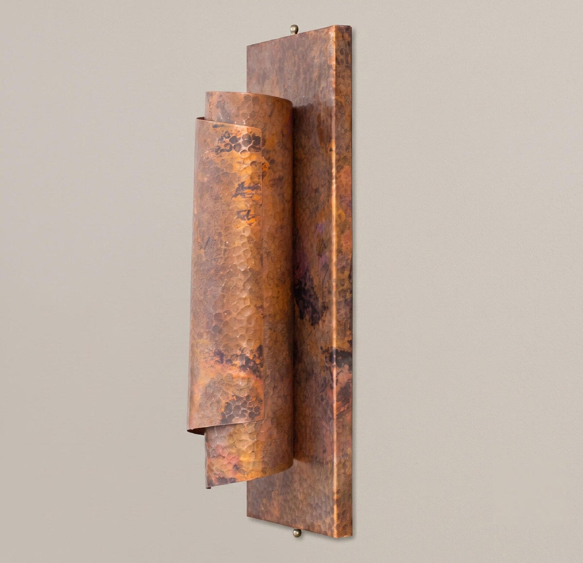 Hammered Copper Wall Sconce, Rustic Bathroom Lamp, Entryway Fixture