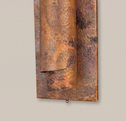 Hammered Copper Wall Sconce, Rustic Bathroom Lamp, Entryway Fixture