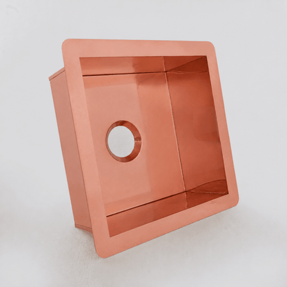 Handcrafted Polished Square Sink | Undermount Basin