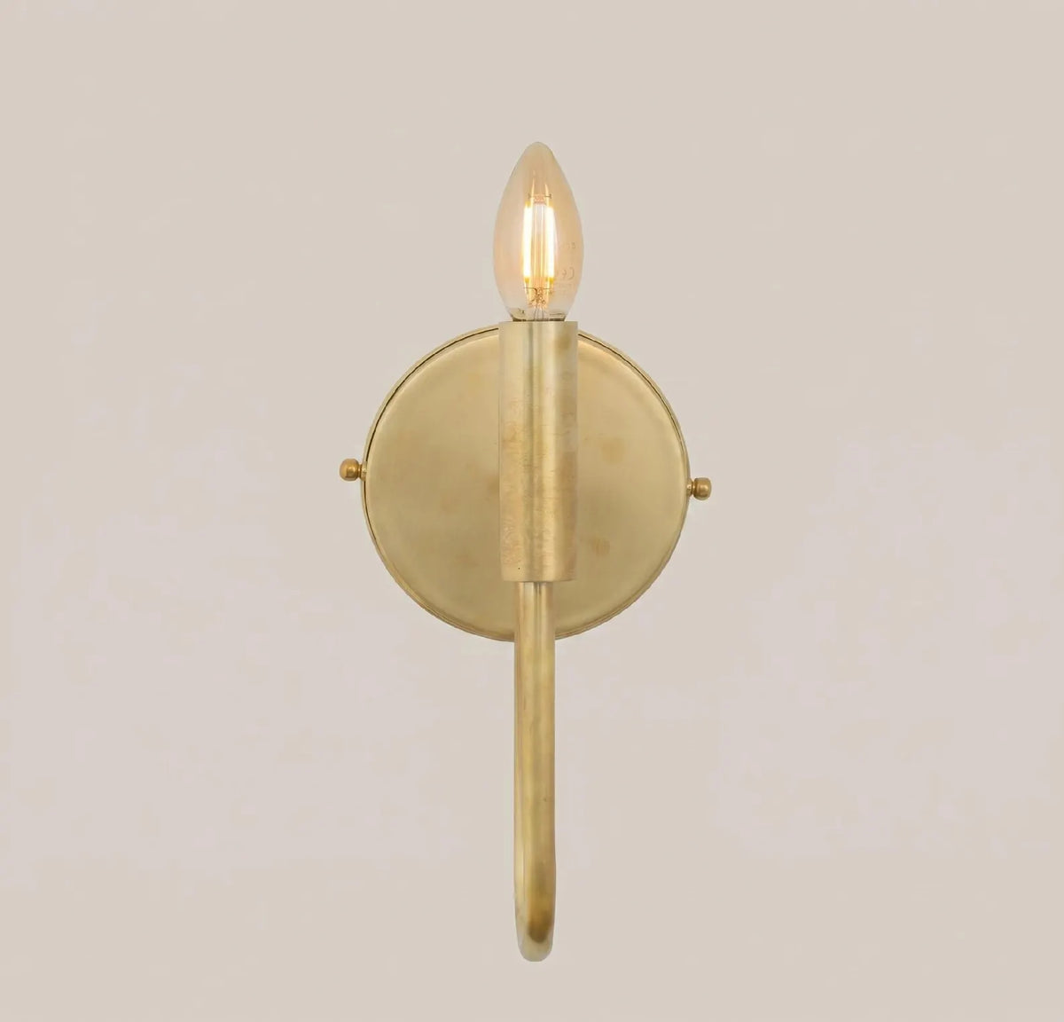 Brushed Brass Wall Sconce Light, Handmade Industrial Wall Lamp, Minimalist Interior Fixture
