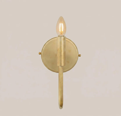 Brushed Brass Wall Sconce Light, Handmade Industrial Wall Lamp, Minimalist Interior Fixture