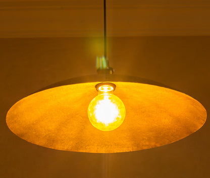 Hammered Pendant Light, Aged Brass Ceiling Shade, Hanging Dish Lamp