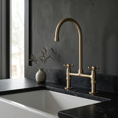Heritage Living Brass Bridge Faucet | Signature Living Finishes