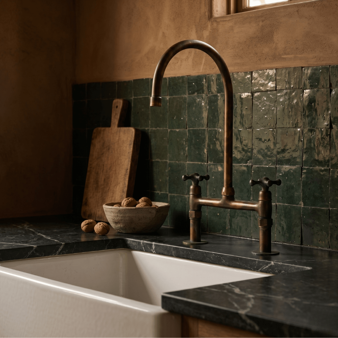 Heritage Living Brass Bridge Faucet | Signature Living Finishes