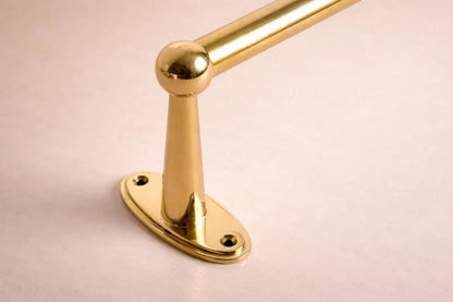 Solid Brass Wall-Mounted Pot Rack with S Hooks – 16 mm Rod – Polished Brass Finish