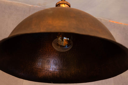 Oxidized Solid Copper Pendant Light, Kitchen Island Hanging Light Fixture