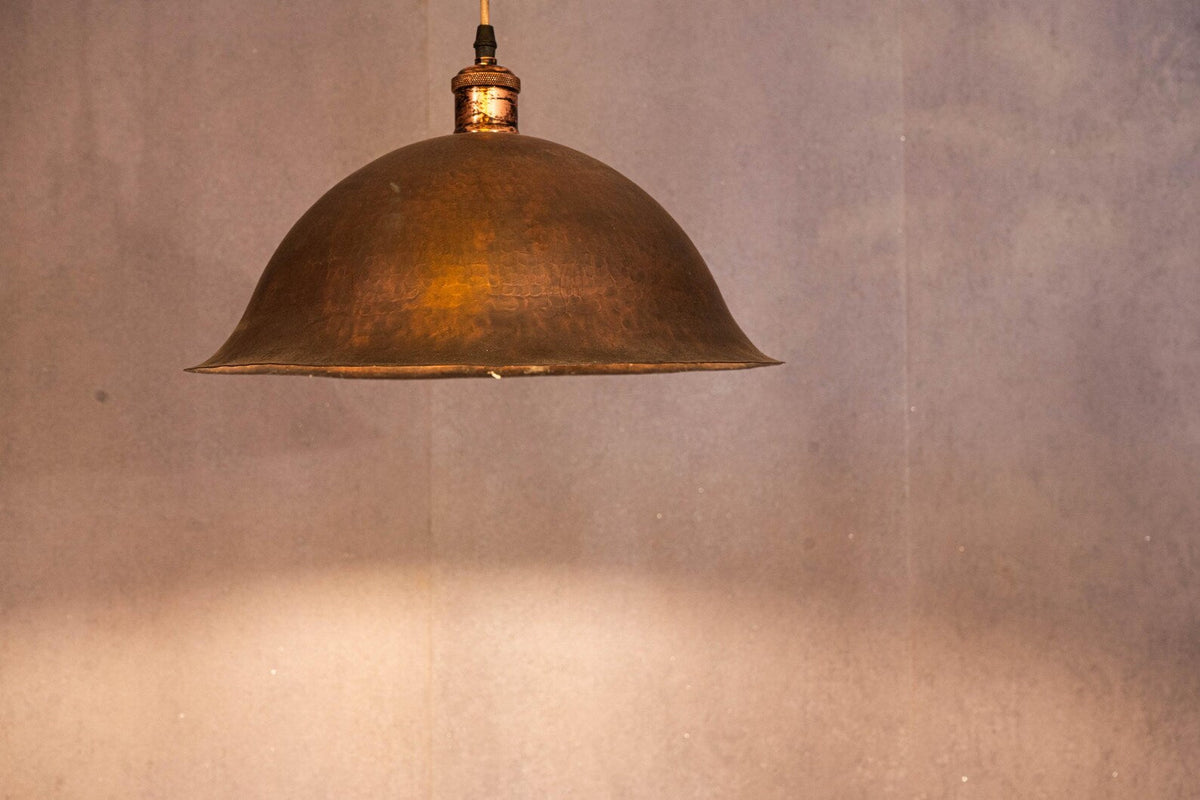 Oxidized Solid Copper Pendant Light, Kitchen Island Hanging Light Fixture
