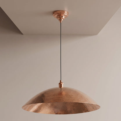 Customizable Large Unlacquered Copper Pendant Light, Ceiling Copper Light Fixture