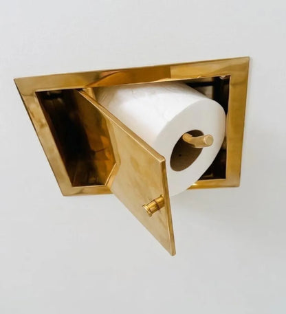 Unlacquered Brass Minimalist Toilet Roll Holder