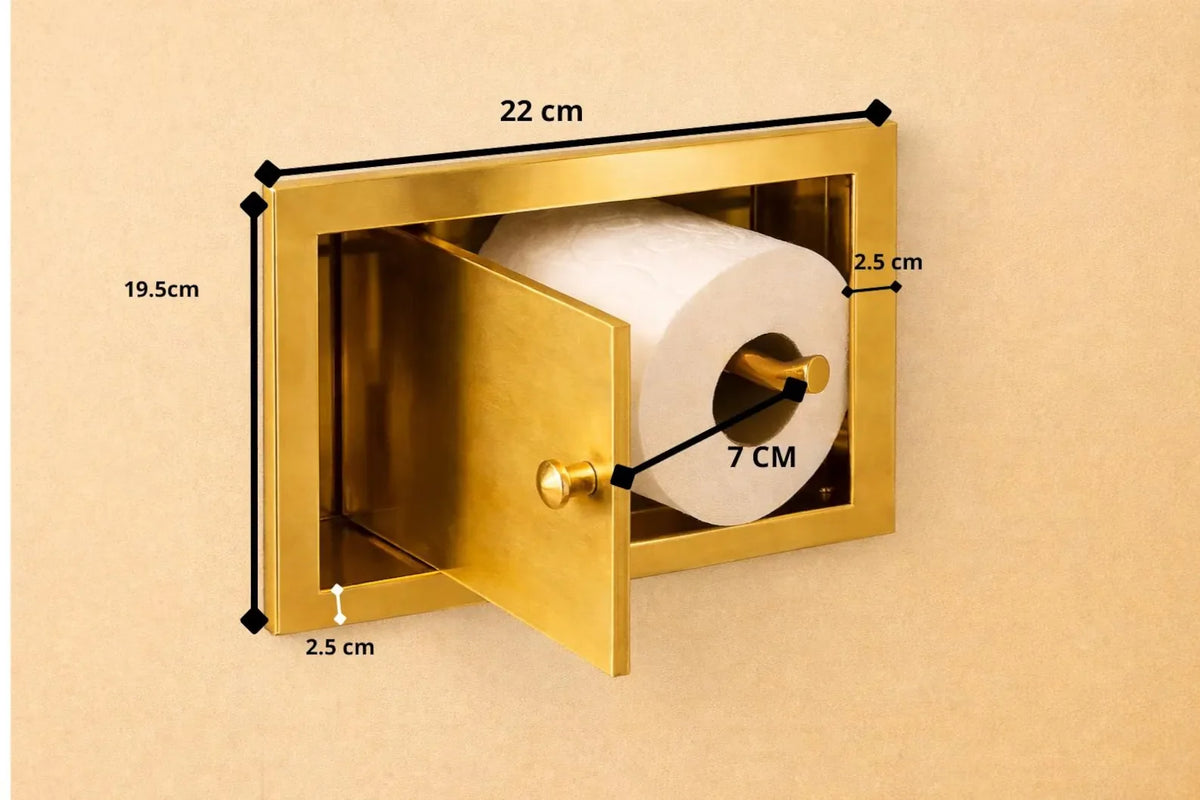 Unlacquered Brass Minimalist Toilet Roll Holder