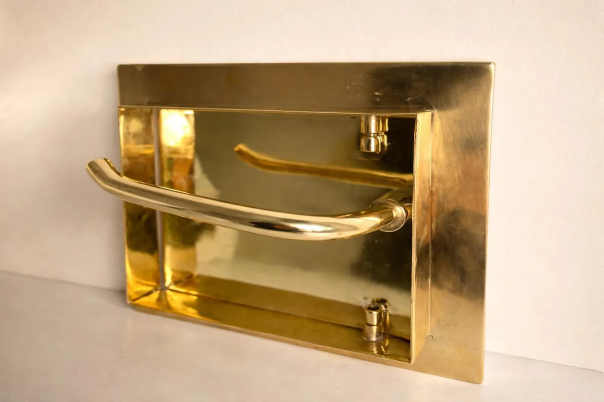Unlacquered Brass Minimalist Toilet Roll Holder