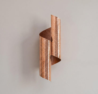 Hammered Copper Wall Sconce, Modern Minimalist Wall Light, Hallway Bathroom Lighting