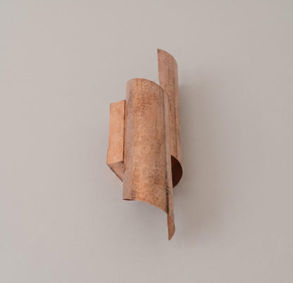 Hammered Copper Wall Sconce, Modern Minimalist Wall Light, Hallway Bathroom Lighting