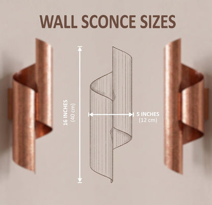 Hammered Copper Wall Sconce, Modern Minimalist Wall Light, Hallway Bathroom Lighting